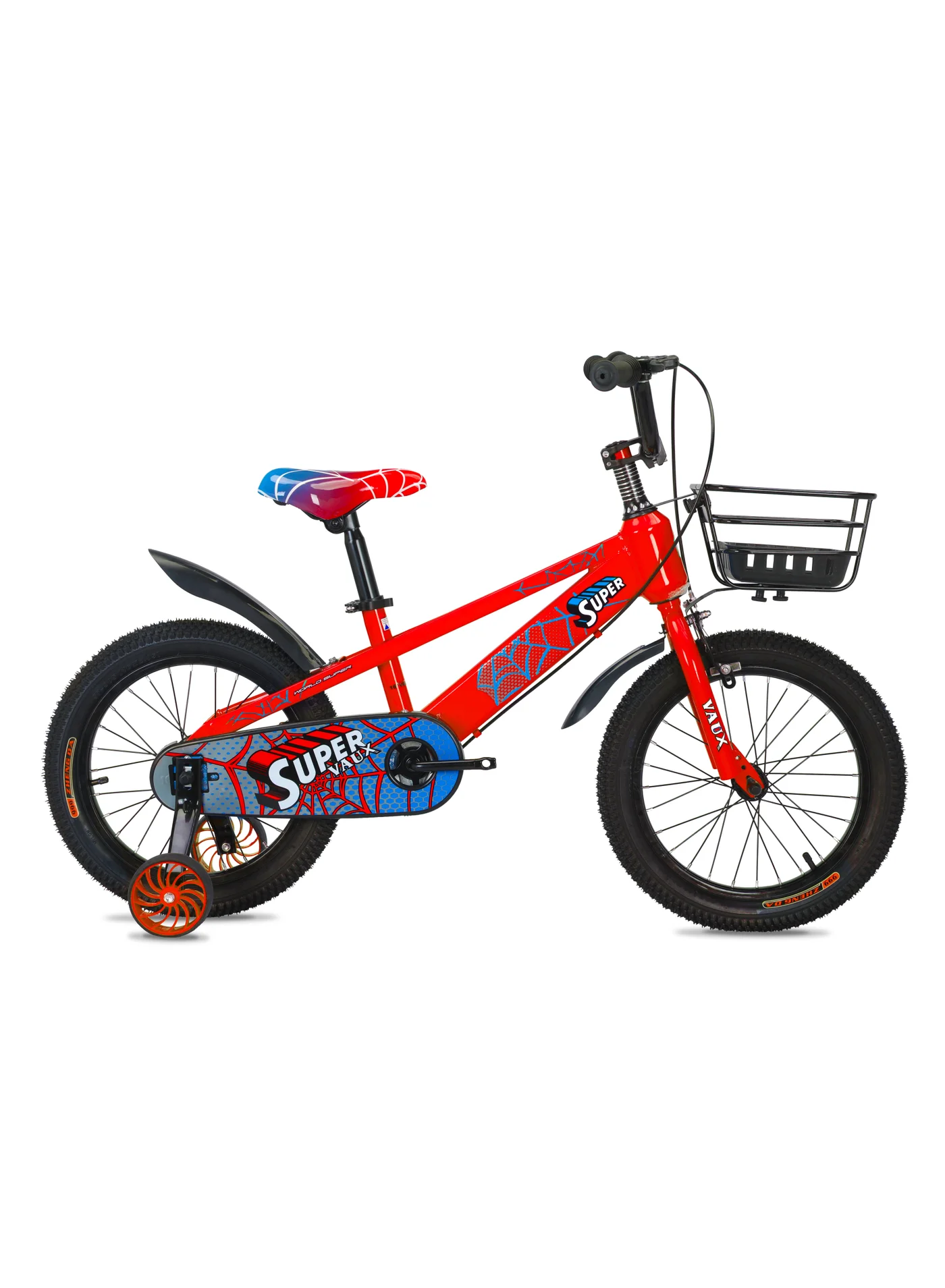 Vaux Kids Bicycle 16-Inch Wheel with Training Wheels and Basket (Red, 16-Inch) mdefp