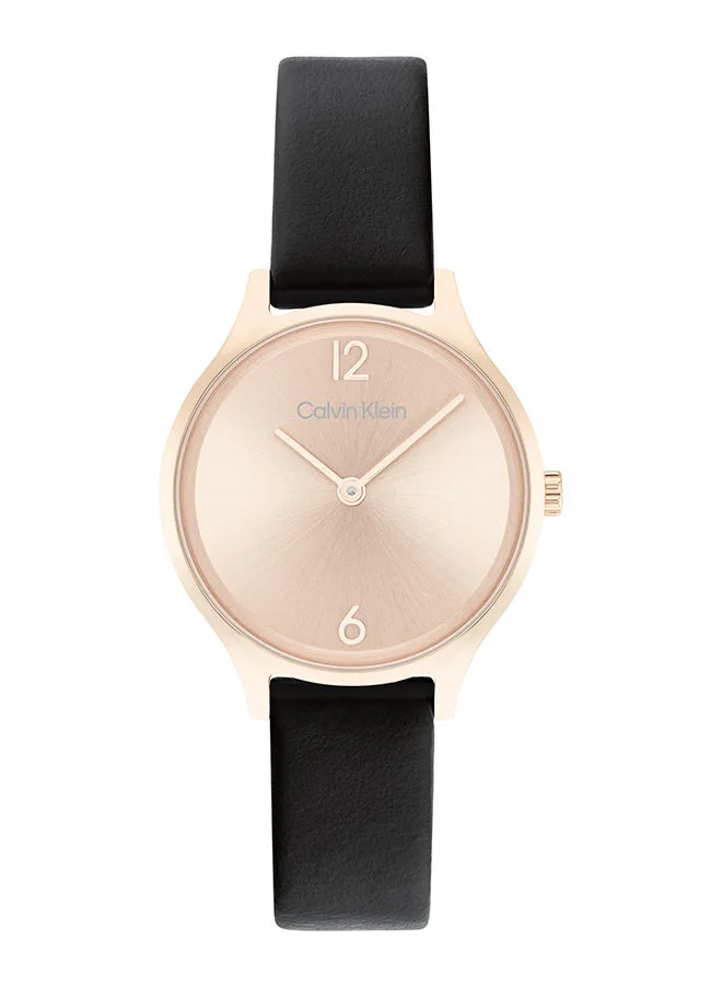 Premium Analog Round Leather Wrist Watch for Women (28 mm Case) cvqty