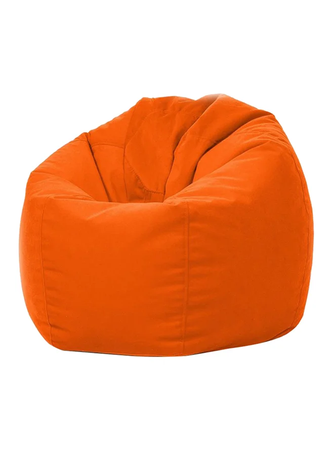 Luxe Decora PVC Bean Bag Chair Premium Faux Leather Seating for Living Room (Orange, 80x80x50cm) ro1g7