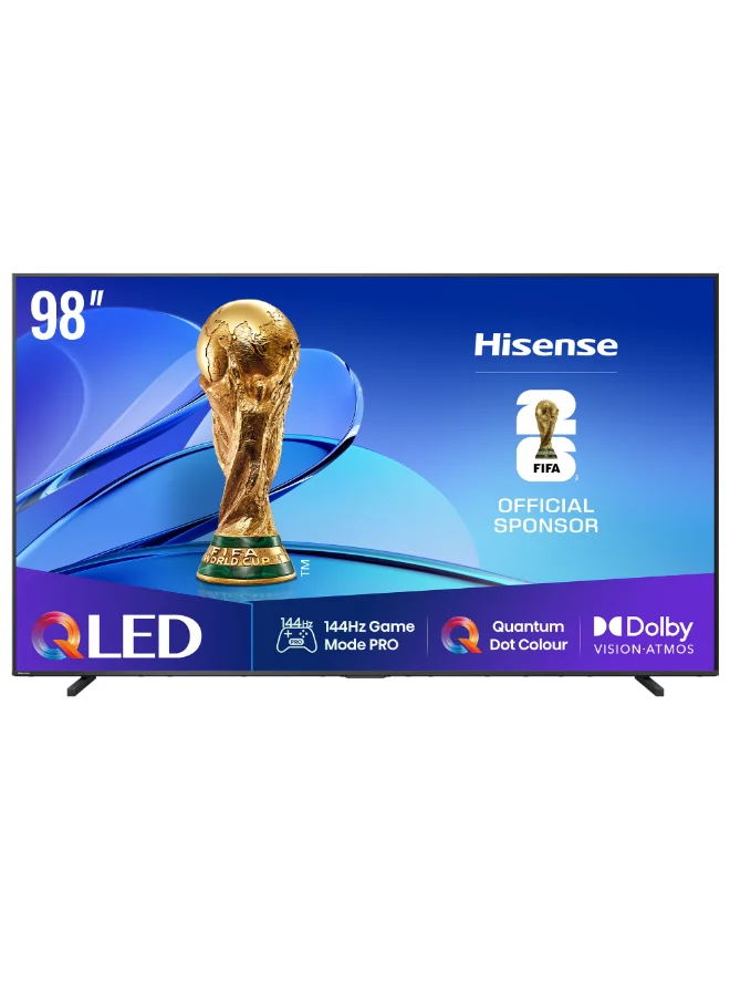 Premium 98-inch QLED 144Hz Smart TV with Quantum Dot Color, Dolby Vision & Atmos, AI Picture Enhancement (Black, 98-inch) zq891