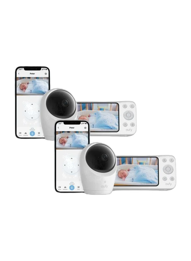 Premium Baby Monitor with 4K Camera and Dual Connectivity, Pan-Tilt-Zoom, Portable Night Vision Camera with Smart Alerts (1 Unit) wlk3q