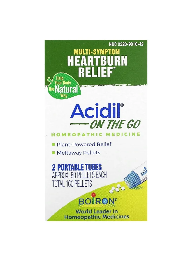 Acidil Multi-Symptom Digestive Support Pellets (2 Pack, 160 Pellets Total) for Occasional Heartburn Relief 1ql0k