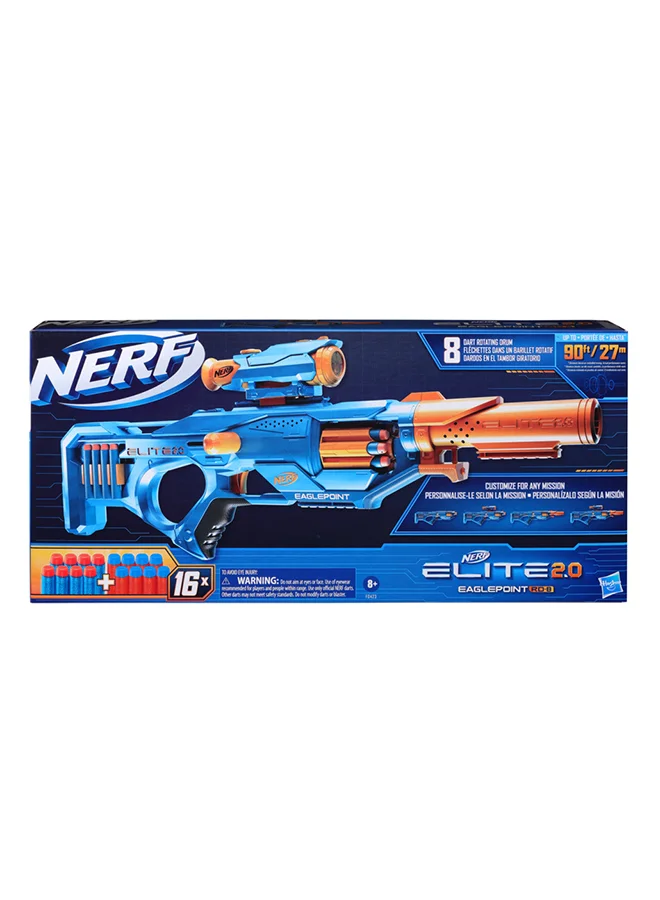 Premium Foam Dart Blaster with 8-Dart Rotating Drum, Detachable Scope and Barrel, Bolt Action Mechanism (16 Darts Included) 5ylca