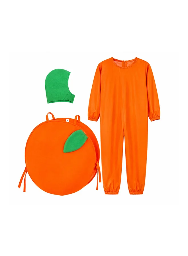 Toy Land Orange Fruit Costume Set Premium Food Theme Fancy Dress Outfit for Kids (Orange, 120 cm) nezhs
