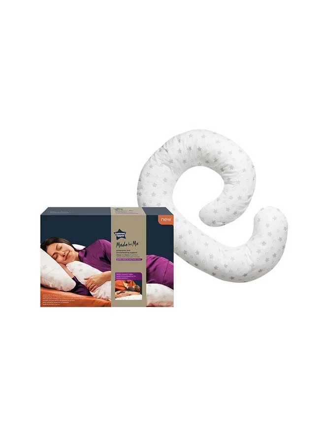 Premium Pregnancy and Breastfeeding Support Pillow, Ergonomic Maternity Body Cushion for Nursing Mothers (White, 1 Count) 3hopt
