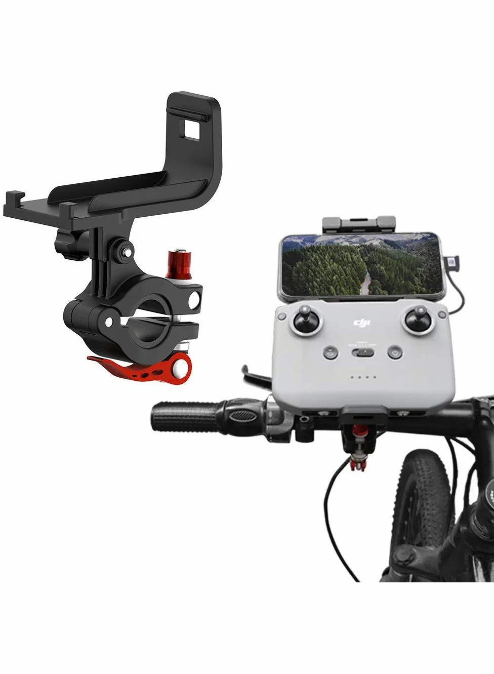 SOLARAE Bicycle Remote Controller Mount for Drone Handheld Transmitter (Adjustable Handlebar Clamp) dy7f7
