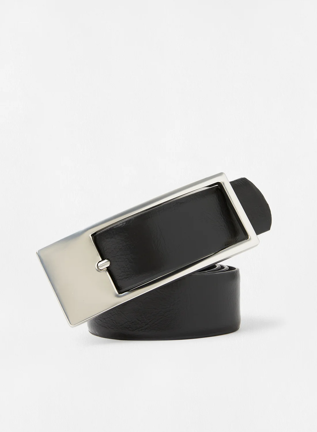 MANGO Faux Leather Belt Premium Adjustable Waist Accessory for Women (Black, 105 cm) 1ld9l