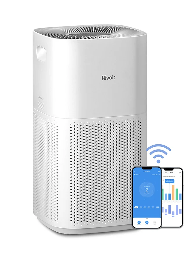 Premium Smart True HEPA Air Purifier with Laser Sensor for Large Rooms up to 148 sqm (White) an4lw