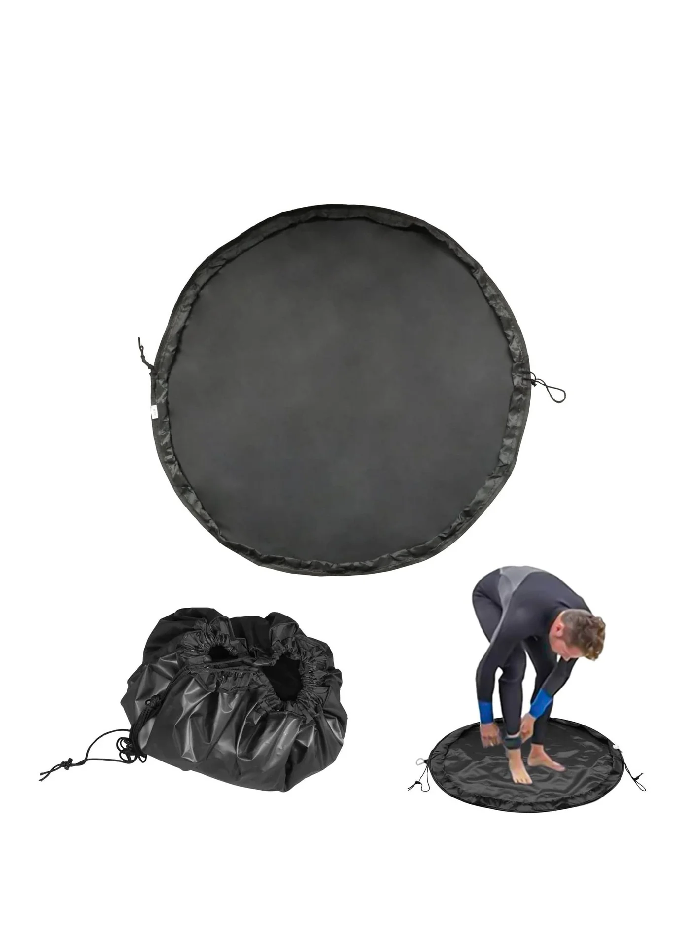 Excefore Wetsuit Changing Mat Waterproof Surf Change Pad Durable Portable Gear Organizer for Water Sports Surfing and Diving (Black, 90 cm) sm1l2