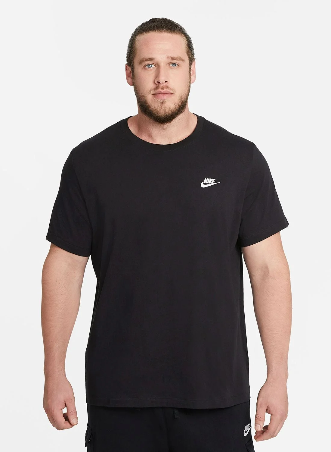 Athletic Club Crew Neck T-Shirt Premium Cotton Casual Sportswear (Black, Large) j3kl6