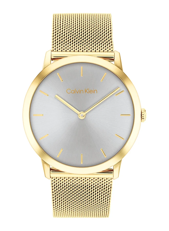 Premium Analog Round Stainless Steel Wrist Watch for Men and Women (Silver, 37.5 mm) u545o