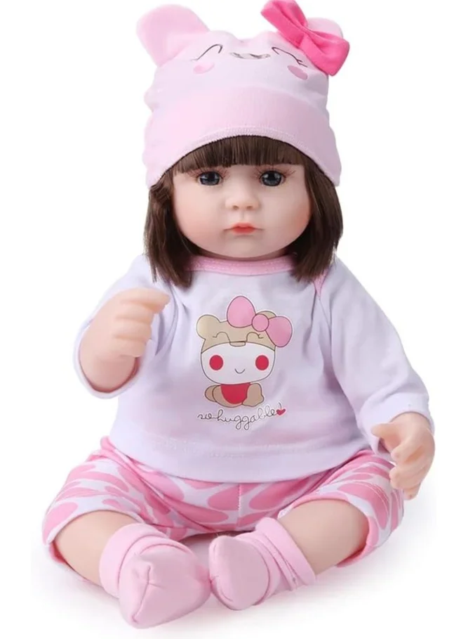 Nano Classic Reborn Baby Doll Soft Silicone and Cotton Body Realistic Newborn Toy (White, 42 cm) o12vx