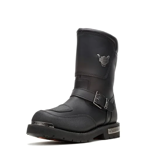 Premium Leather Motorcycle Riding Boots for Men (Black, 40 EU / 7 US) mgb50