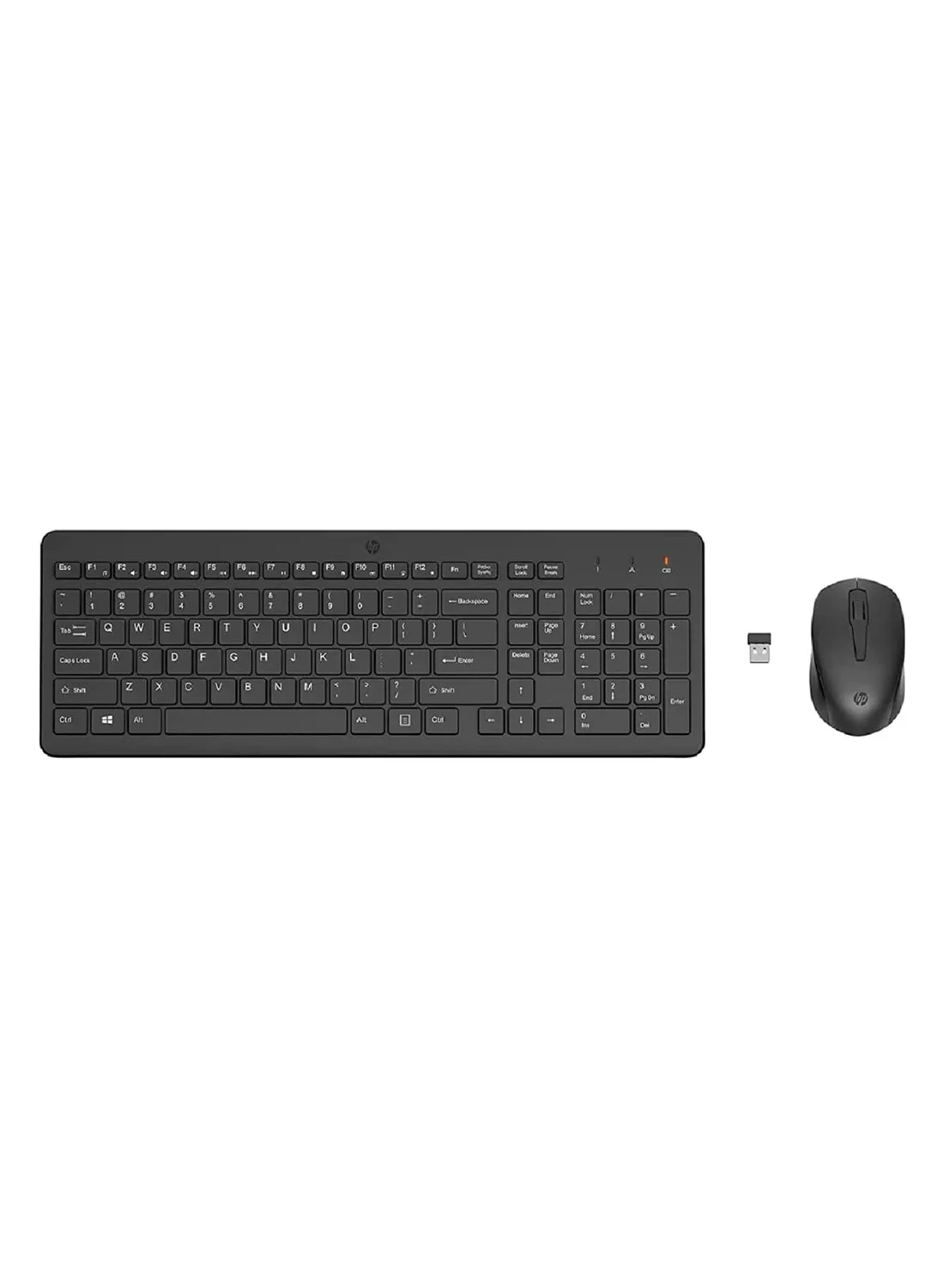Wireless Keyboard and Mouse Combo Set Ergonomic Arabic Layout (Black) k04vf