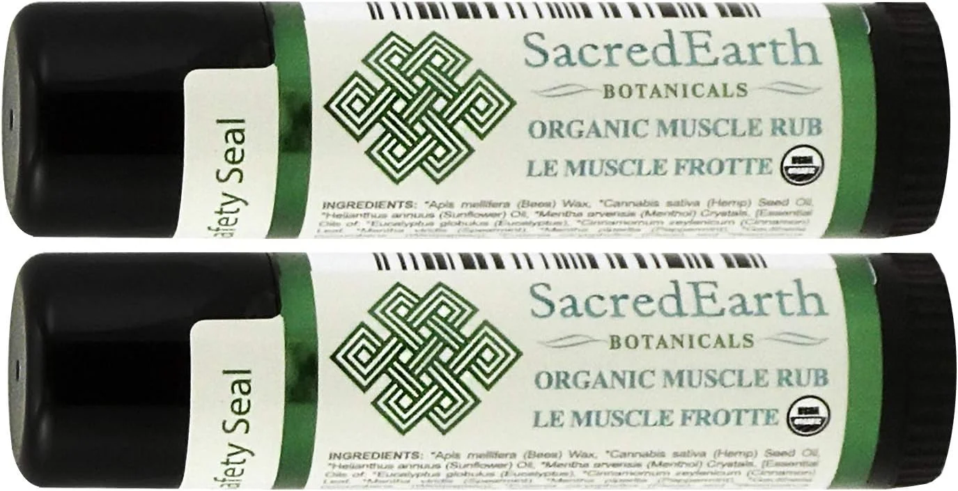 Sacred Earth Botanicals Organic Muscle Rub Premium Soothing Balm (2 Pack, 200 g) yarpf