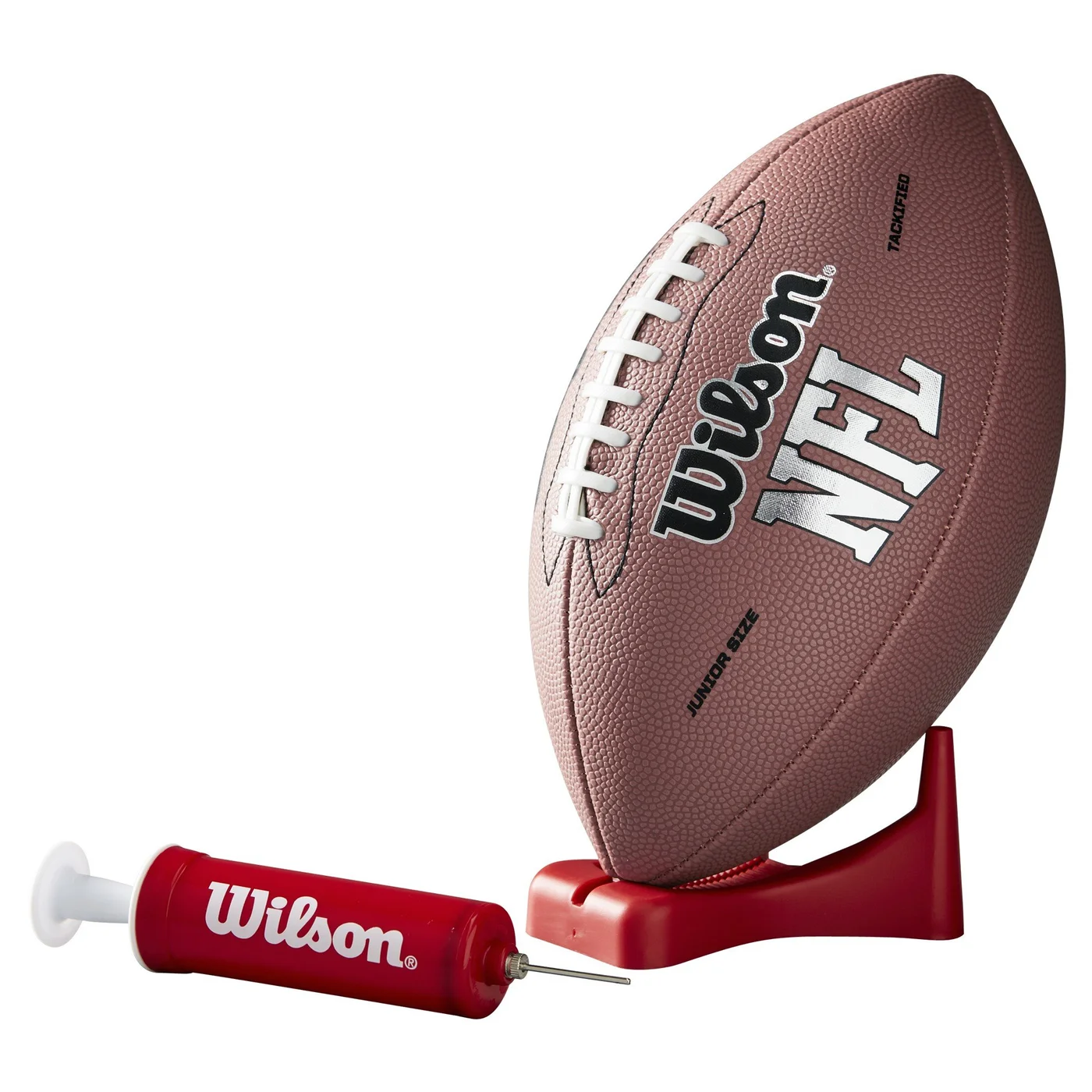 Premium Junior Football Set with Pump and Tee (Brown, Junior Size) 4480t