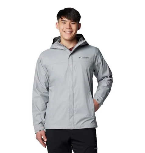 Premium Waterproof Hooded Rain Jacket for Men (Grey, XXLarge) 5xbsb