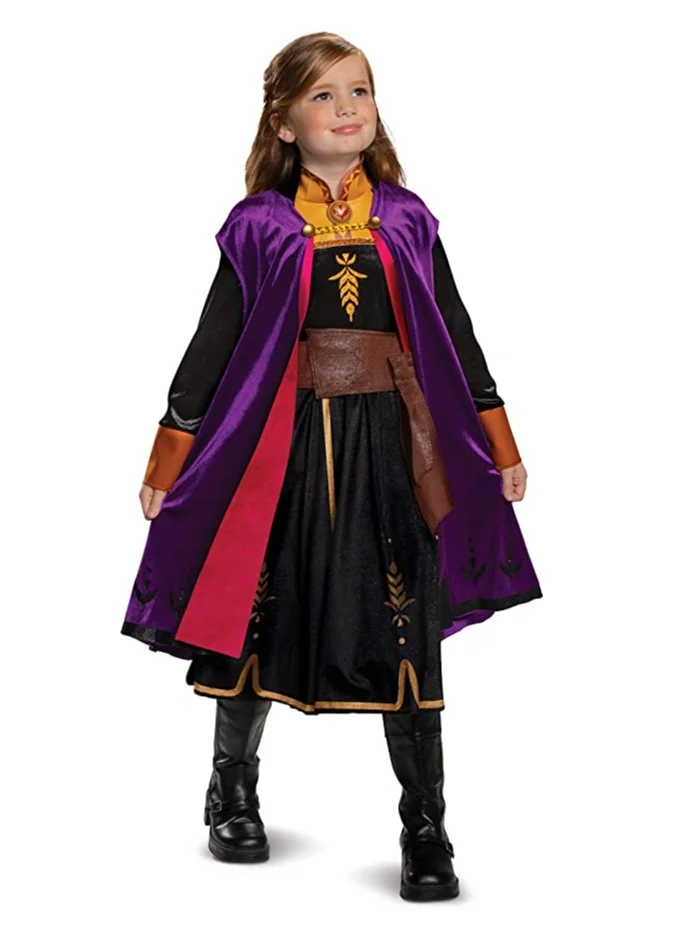 Premium Princess Adventure Costume for Kids (Anna Inspired Design, Detailed Embroidery, Size 120cm) eay85