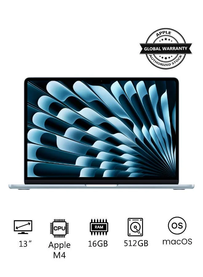 Premium Smart 13-Inch Laptop, 10-Core CPU, 16GB RAM, 512GB SSD, English/Arabic Keyboard (Sky Blue, 13-Inch) yp0ja