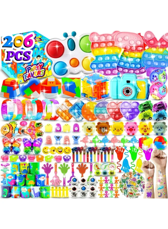 Unikbebe Party Favors Set for Kids - Bulk Assortment of 206 Mini Toys for Birthday Goodie Bags and Classroom Prizes (206 Pieces) necwy