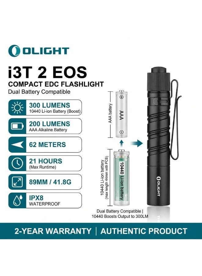 Premium EDC LED Flashlight Compact Aluminum Alloy Torch 200 Lumens (Black, 8.9 cm) dx6ff