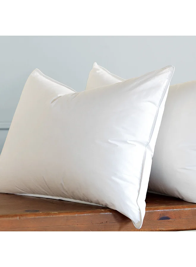 Snooze Feather Alternative Bed Pillow Premium Cotton Soft Support (White, 50x70 cm) u666p