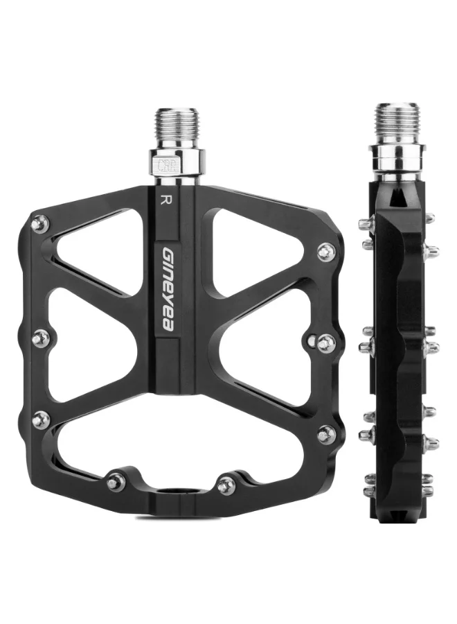 Gineyea Aluminum Bike Pedals (9/16 Inch, Sealed Bearing) Lightweight Wide Flat Platform for Road Mountain BMX MTB i6bix
