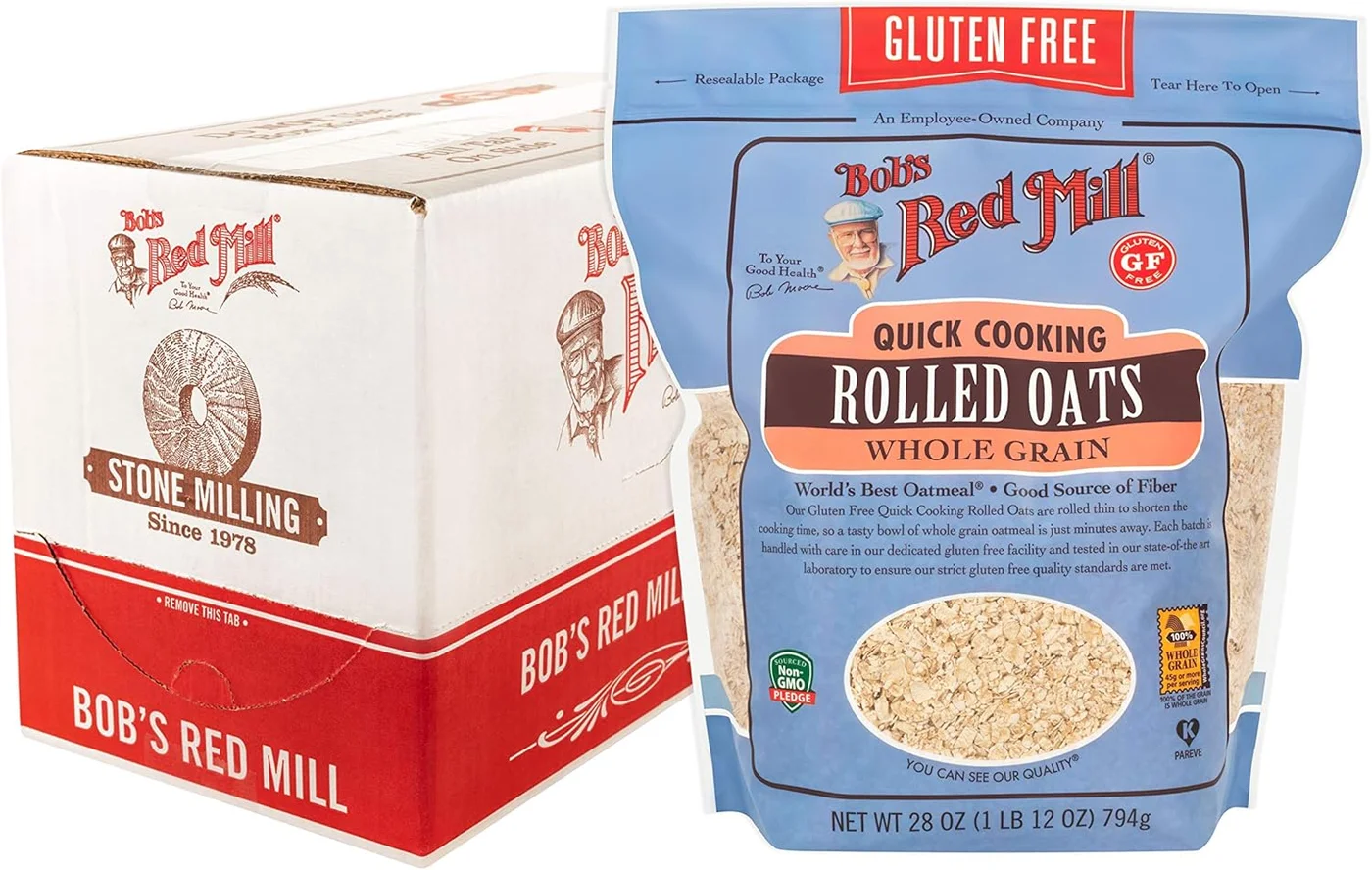Premium Gluten-Free Quick Cooking Rolled Oats Whole Grain Vegan Breakfast Cereal (Pack of 4, 3.17 kg) cwyuc