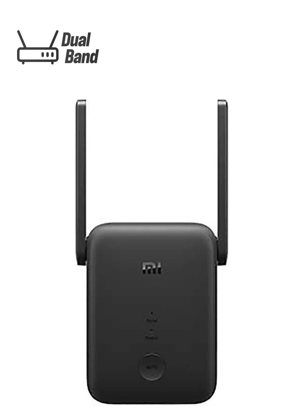 Smart Dual-Band Wi-Fi Range Extender AC1200 High-Speed Wireless Signal Booster with Ethernet Port and Dual Antennas (Black) so7mc