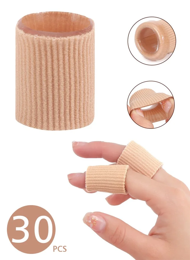 Lemon Finger Sleeves Sports Finger Protectors Thumb Support Brace Elastic Compression Sleeves for Basketball and Arthritis (30 Pack) t7oww