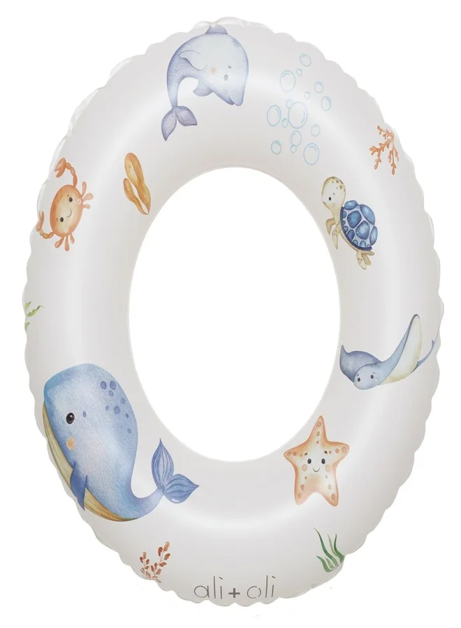 Premium Inflatable Kids Swim Ring Pool Float Undersea Pattern (60 cm x 23 cm) xqzix
