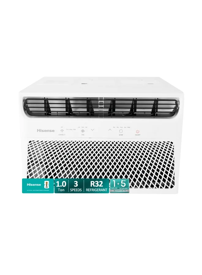 Window Air Conditioner 12000 BTU Rapid Cooling System with R32 Refrigerant and 4-Way Airflow (White, 1 Ton) fdrrd