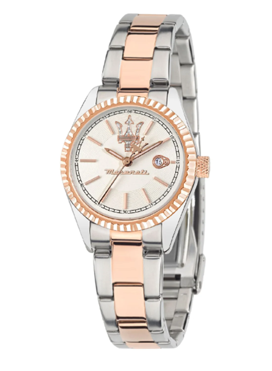 Premium Women's Sunray Dial Rose Gold Stainless Steel Watch (Silver, 31mm) up2ep