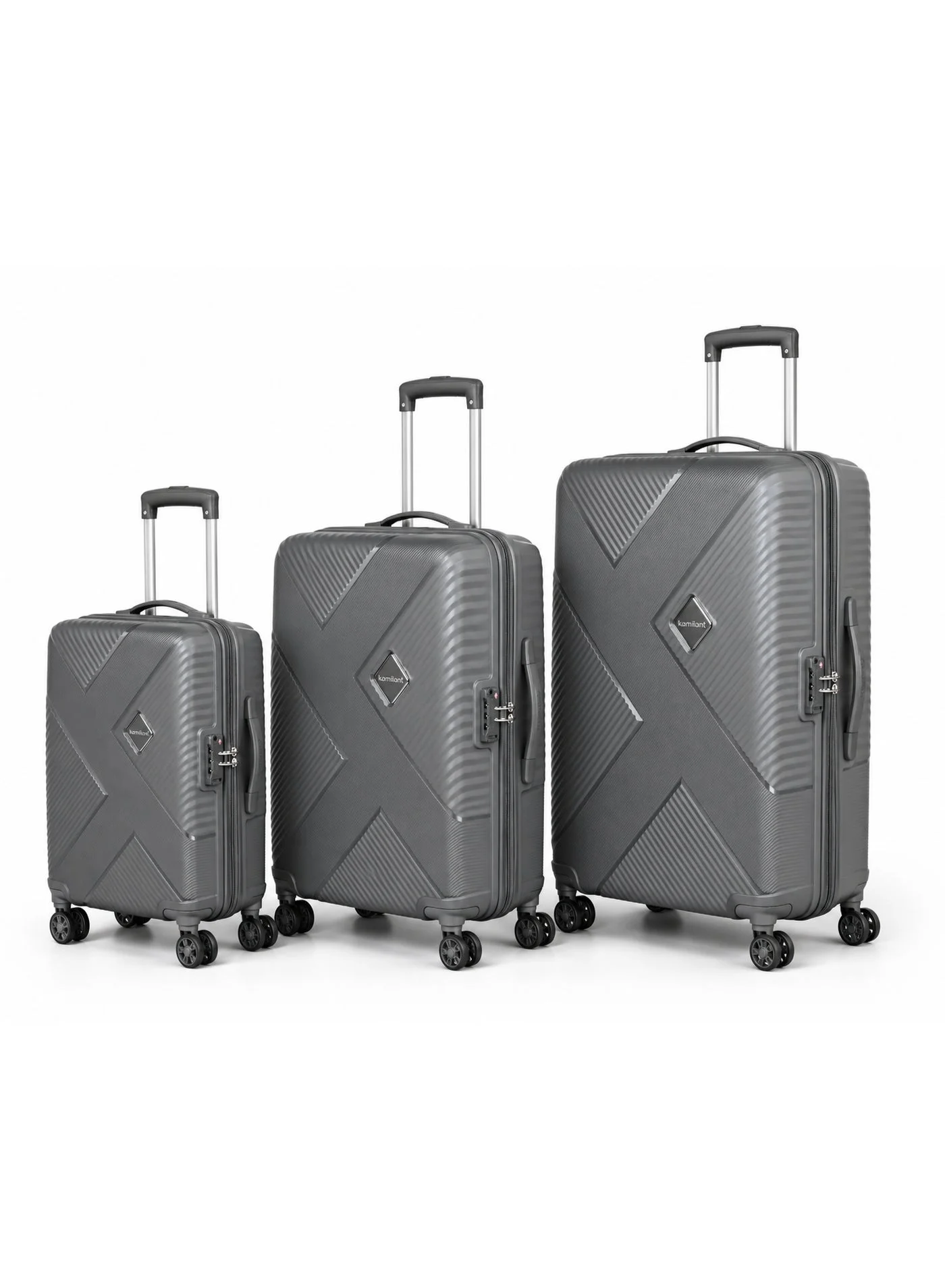 Endevour Hard Shell Spinner Luggage Set (55 cm, 68 cm, 79 cm) - Premium Polypropylene Travel Suitcases with TSA Lock, Cool Grey nu885