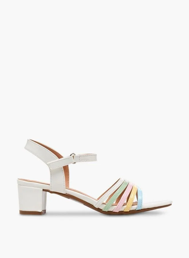 Flora Bella By Shoexpress Girls Strappy Block Heel Sandals Premium Comfortable Footwear (Kids, 20 cm) kj12u