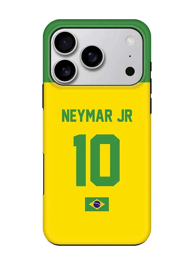 Stylizedd Magnetic Protective Case for 17 Pro Dual Layer Hybrid PC and TPU Matte Finish Brazil Football Design hn76w