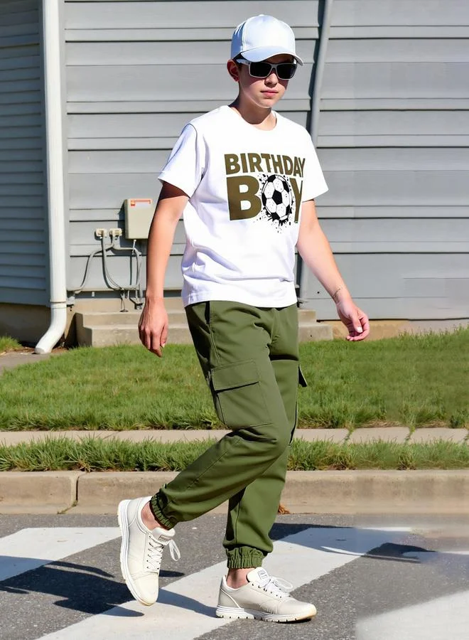 Take Two Graphic T-Shirt And Cargo Joggers Set (Kids, 14 Years) lj39f