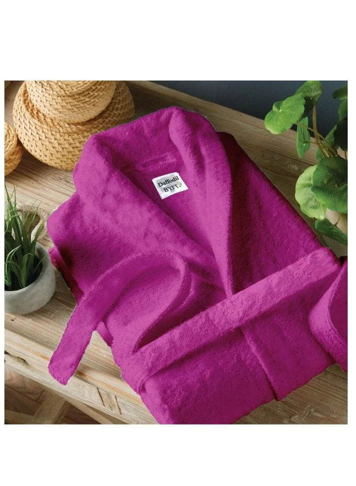 BYFT Premium Terry Cotton Bathrobe Highly Absorbent Hotel Quality Unisex Robe (Fuchsia Pink, One Size) 5phaj