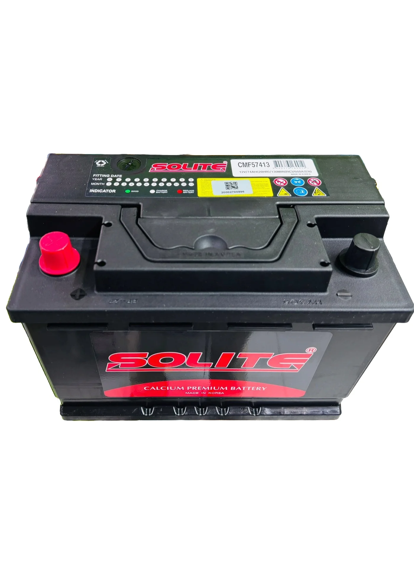 SOLITE Automotive Battery 12V 74AH DIN74R 57413R Premium Lead-Acid Power Source for Sedan (74AH) 6o32x