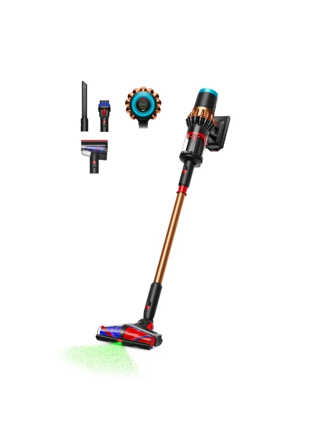 High-Speed Ionic Cordless Vacuum Cleaner Powerful Suction Lightweight Design (Matte Black and Copper, 1.3 L) 3v2jq