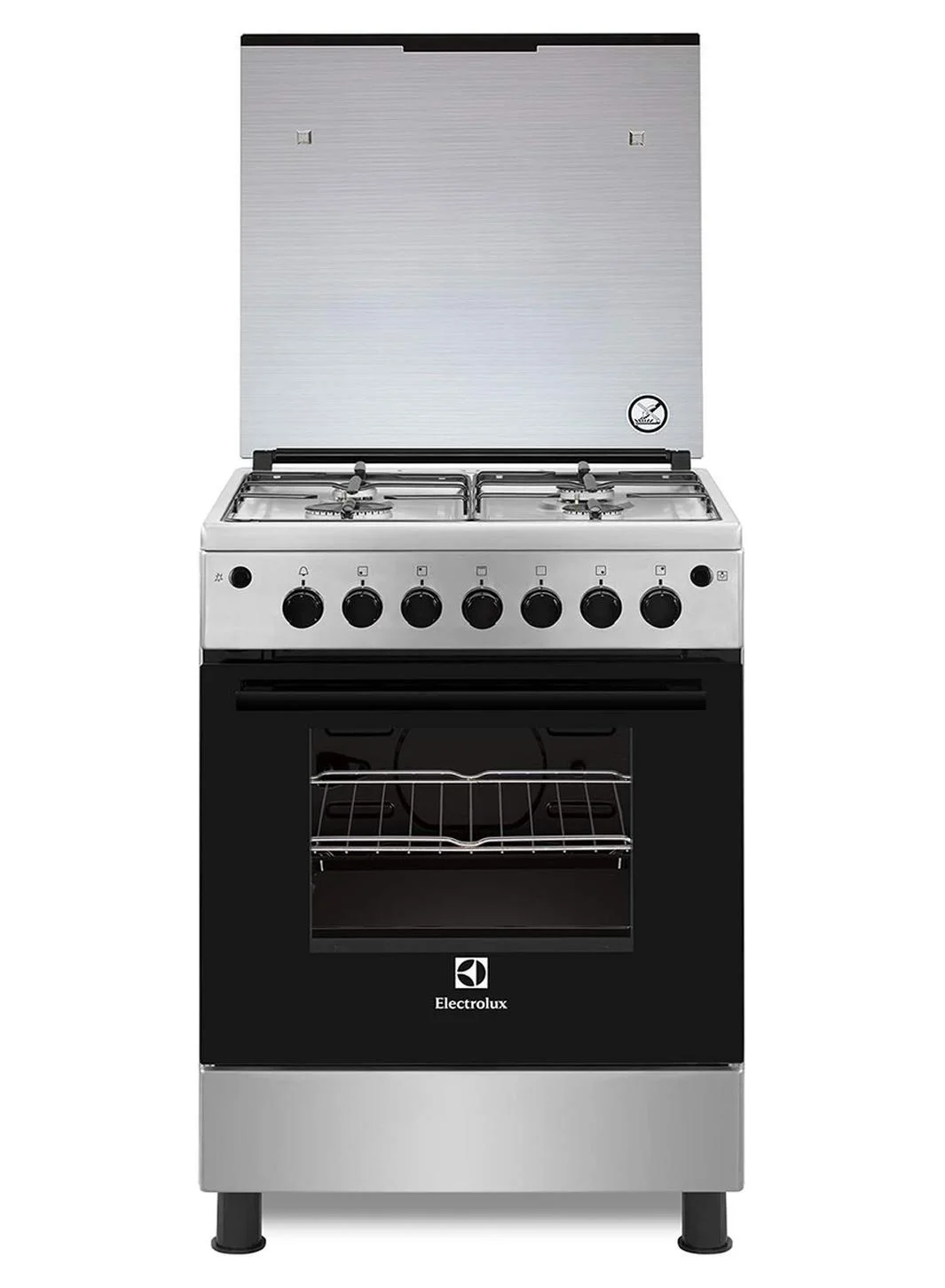 Premium Freestanding Gas Cooker with 4 Burners and XL Oven (Stainless Steel, 60x60cm) oafmz