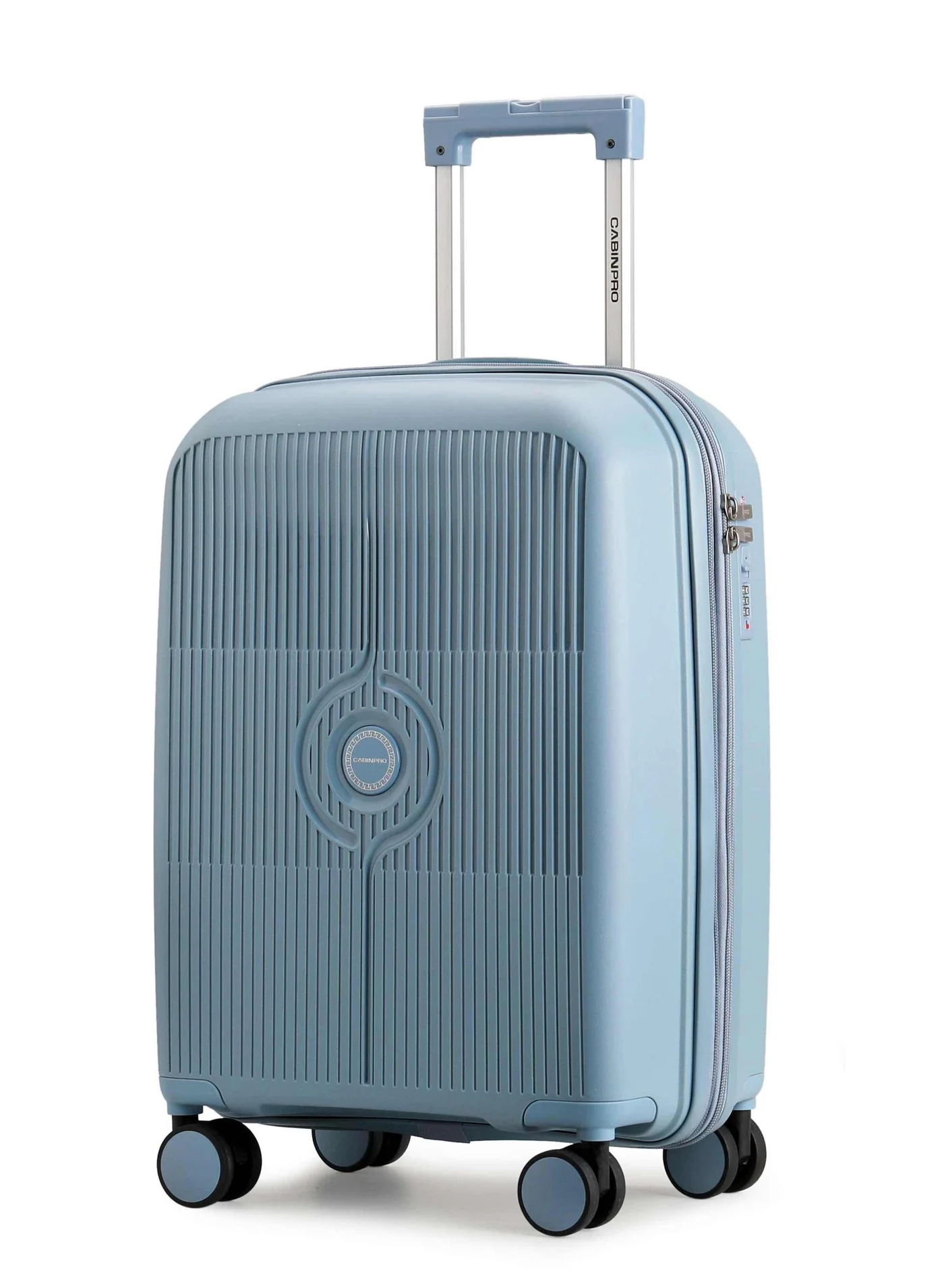 CABINPRO Expandable Carry-On Spinner Luggage, Lightweight Hard Shell Trolley with 360¡ã Twin Wheels (Grey, 55 cm) fzchc