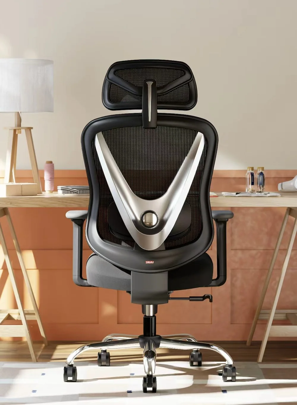 HOLLUDLE Ergonomic Mesh Office Chair with 3D Adjustable Lumbar Support and Armrests (Black, Standard Size) o9xbb
