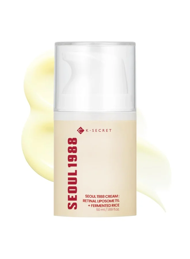 K-SECRET SEOUL 1988 Retinal Cream with Liposome 1% and Fermented Rice Extract for Mature Skin (50 mL) 81vlj