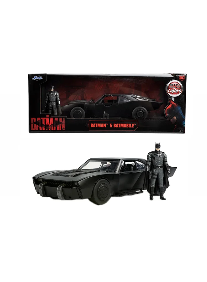 JADA Die-Cast Batmobile Collectible Model Car with Batman Figure and Light-Up Features (Black, 1:18 Scale) 4nmyt