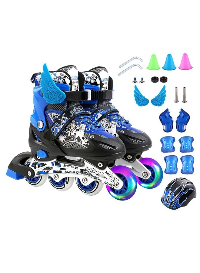 Arabest Adjustable Inline Roller Skates for Kids, Premium Light Up Wheels, Breathable Comfort Skate Shoes (Size S, M, L) pikuw