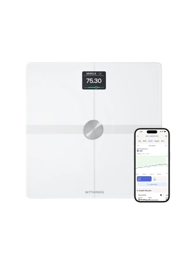 Premium Smart Body Composition Scale Digital Health Monitor with Precision Sensors (White) yeszm