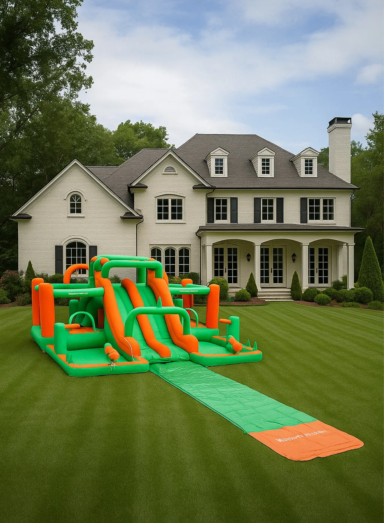 LIMOS Inflatable Twin Water Slide With Tunnel Premium Outdoor Play Set for Kids (Large) wwb4r