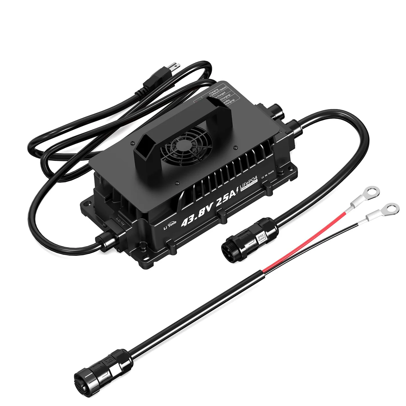 Litime 43.8V 25A Lithium Battery Charger for 36V LiFePO4 Battery (IP65 Waterproof, for Golf Cart and RV) holpd