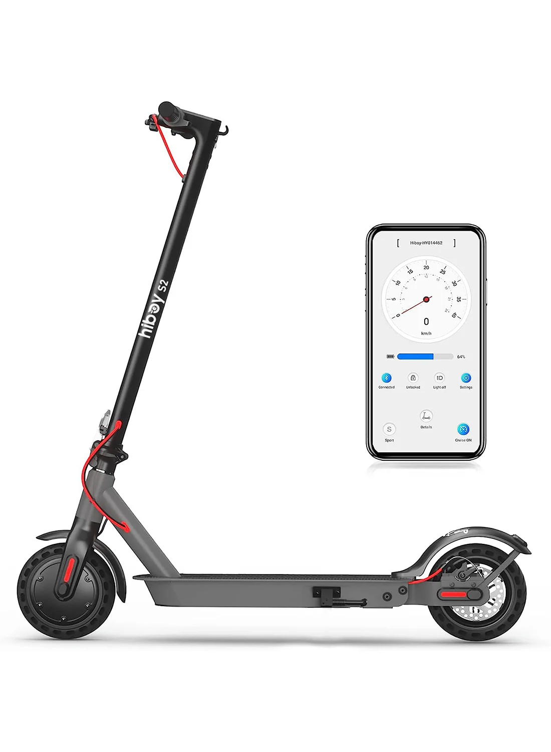 HIBOY S2 Folding Electric Scooter Premium Commuter with Double Braking System and App Control (350W, 27 KM Range, 30 KM/H) oichf